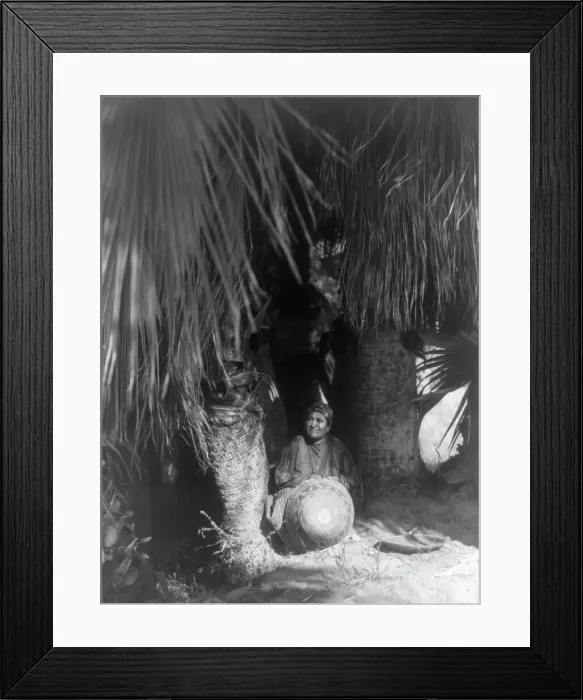 Framed Print : Under the palms-Cahuilla, 1905, c1924. Creator: Edward Sheriff Curtis Framed Print : Under the palms-Cahuilla, 1905, c1924. Creator: Edward Sheriff Curtis