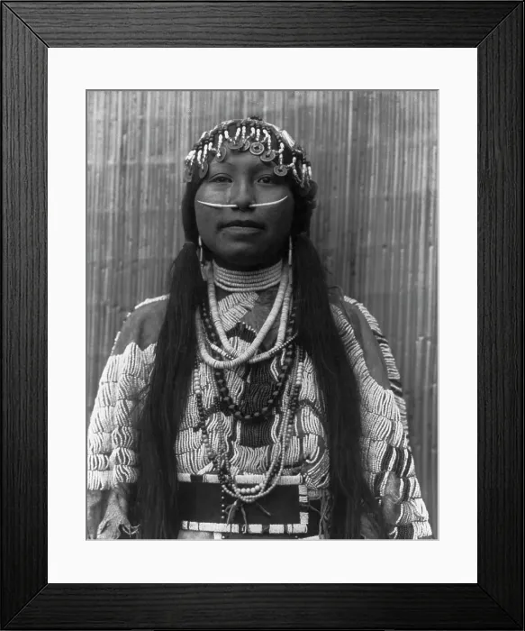 Framed Print : Wishham (i.e. Wishram) girl, c1910. Creator: Edward Sheriff Curtis Framed Print : Wishham (i.e. Wishram) girl, c1910. Creator: Edward Sheriff Curtis
