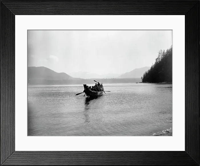 Framed Print : A chief's party-Qagyuhl, c1910. Creator: Edward Sheriff Curtis