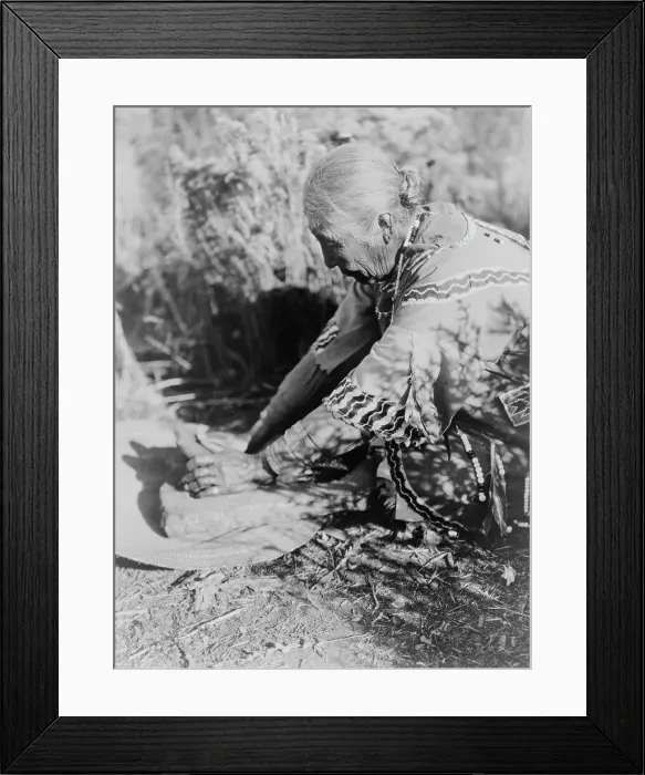 Framed Print : Grinding wokas-Klamath, c1923. Creator: Edward Sheriff Curtis Framed Print : Grinding wokas-Klamath, c1923. Creator: Edward Sheriff Curtis
