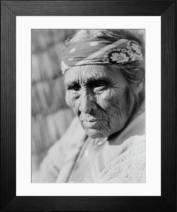 Framed Print : Old Klamath woman, c1923. Creator: Edward Sheriff Curtis Framed Print : Old Klamath woman, c1923. Creator: Edward Sheriff Curtis