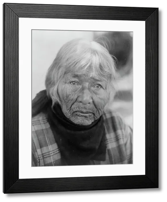 Framed Print : Aged Pomo woman, c1924. Creator: Edward Sheriff Curtis Framed Print : Aged Pomo woman, c1924. Creator: Edward Sheriff Curtis