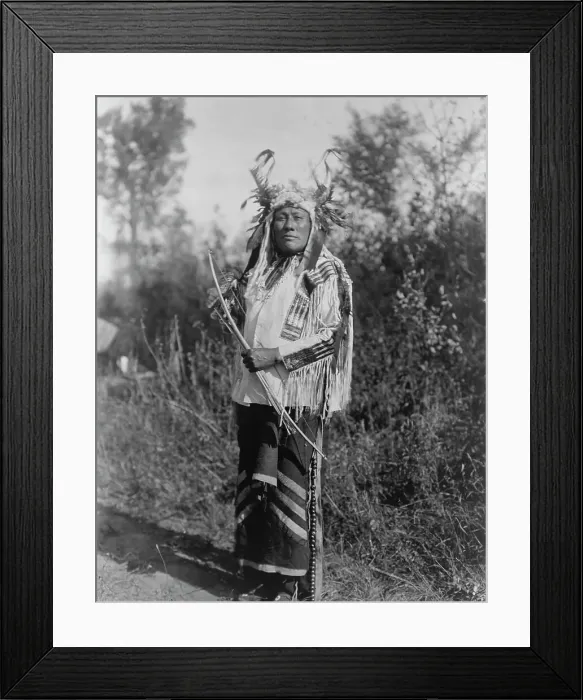 Framed Print : Long Time Dog-Hidatsa, c1908. Creator: Edward Sheriff Curtis Framed Print : Long Time Dog-Hidatsa, c1908. Creator: Edward Sheriff Curtis