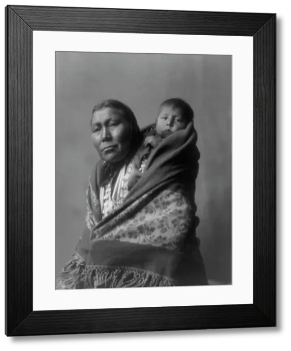 Framed Print : Hidatsa mother, c1908. Creator: Edward Sheriff Curtis Framed Print : Hidatsa mother, c1908. Creator: Edward Sheriff Curtis