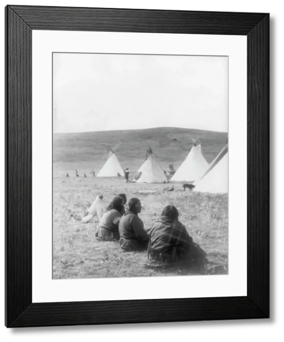 Framed Print : Camp gossips-Atsina, c1908. Creator: Edward Sheriff Curtis Framed Print : Camp gossips-Atsina, c1908. Creator: Edward Sheriff Curtis
