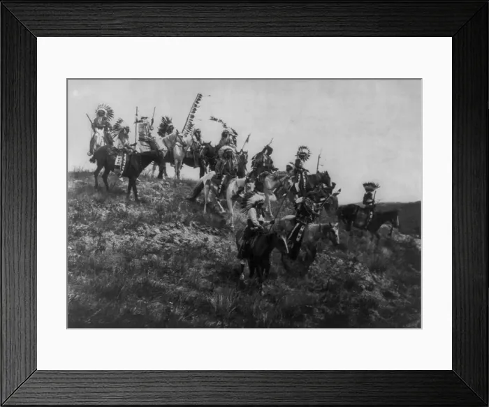 Framed Print : Oglala war party, c1907. Creator: Edward Sheriff Curtis Framed Print : Oglala war party, c1907. Creator: Edward Sheriff Curtis
