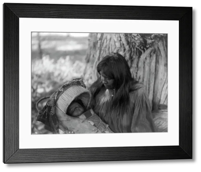 Framed Print : Mizheh and babe, c1906. Creator: Edward Sheriff Curtis Framed Print : Mizheh and babe, c1906. Creator: Edward Sheriff Curtis