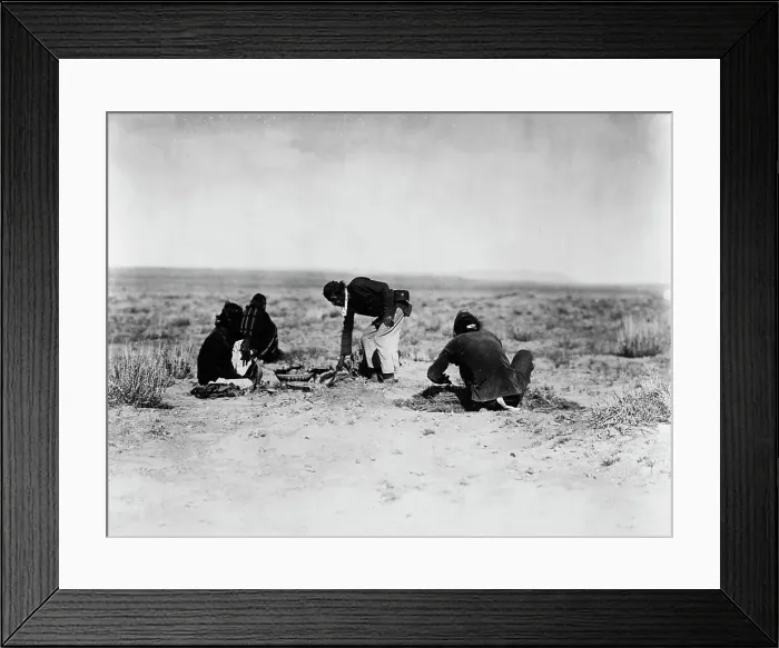 Framed Print : Preparing the sweat, c1905. Creator: Edward Sheriff Curtis Framed Print : Preparing the sweat, c1905. Creator: Edward Sheriff Curtis