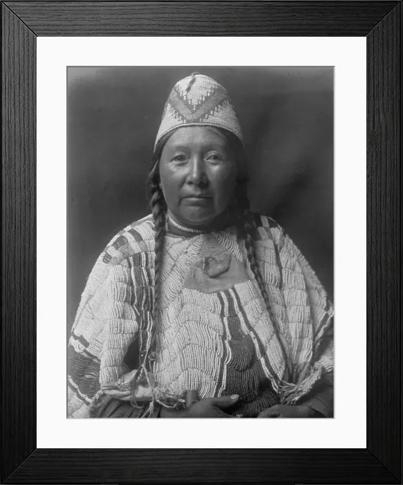 Framed Print : Wife of Mnainak-Yakima, c1910. Creator: Edward Sheriff Curtis Framed Print : Wife of Mnainak-Yakima, c1910. Creator: Edward Sheriff Curtis