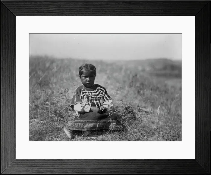 Framed Print : Running Owl's daughter, c1910. Creator: Edward Sheriff Curtis Framed Print : Running Owl's daughter, c1910. Creator: Edward Sheriff Curtis