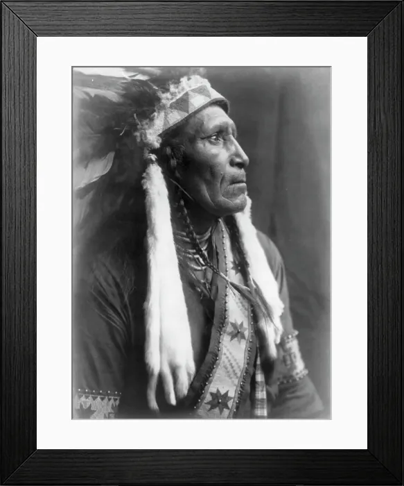 Framed Print : Raven Blanket-Nez Percé, c1910. Creator: Edward Sheriff Curtis Framed Print : Raven Blanket-Nez Percé, c1910. Creator: Edward Sheriff Curtis