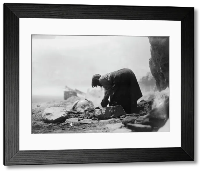 Framed Print : Potter building her kiln, c1906. Creator: Edward Sheriff Curtis Framed Print : Potter building her kiln, c1906. Creator: Edward Sheriff Curtis