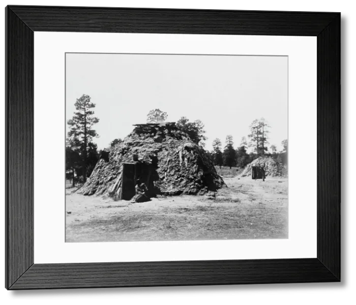 Framed Print : Navaho hogan, c1905. Creator: Edward Sheriff Curtis Framed Print : Navaho hogan, c1905. Creator: Edward Sheriff Curtis