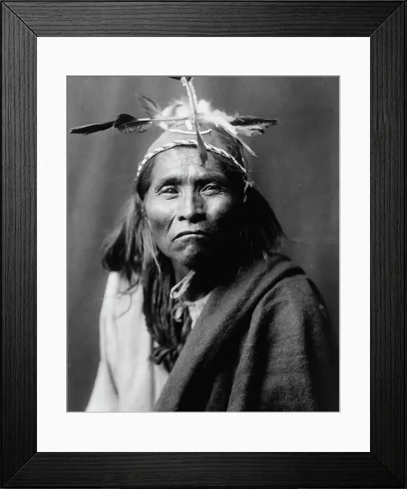 Framed Print : Ndee Sangochonh, Apache Indian, half-length portrait, facing front, c1906. Creator: Edward Sheriff Curtis Framed Print : Ndee Sangochonh, Apache Indian, half-length portrait, facing front, c1906. Creator: Edward Sheriff Curtis