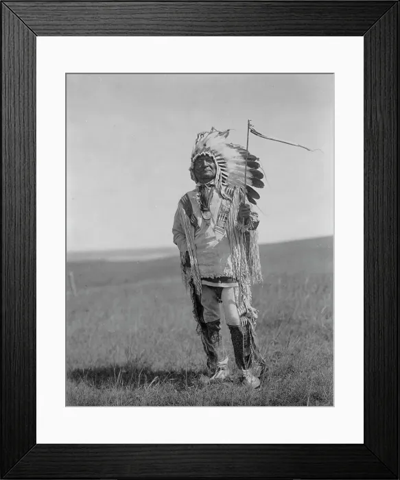 Framed Print : Arikara chief, c1908. Creator: Edward Sheriff Curtis Framed Print : Arikara chief, c1908. Creator: Edward Sheriff Curtis