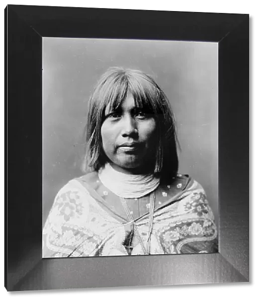 O Che Che, Mohave Indian woman, head-and-shoulders portrait, facing front, c1903. Creator: Edward Sheriff Curtis
