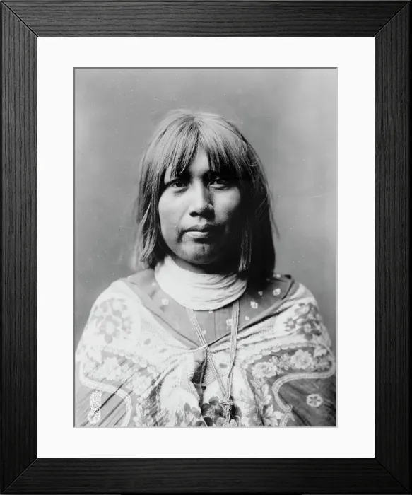 Framed Print : O Che Che, Mohave Indian woman, head-and-shoulders portrait, facing front, c1903. Creator: Edward Sheriff Curtis Framed Print : O Che Che, Mohave Indian woman, head-and-shoulders portrait, facing front, c1903. Creator: Edward Sheriff Curtis