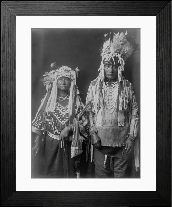 Framed Print : Tearing Lodge and wife(?), c1910. Creator: Edward Sheriff Curtis