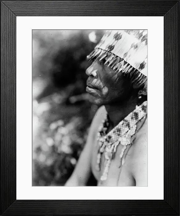 Framed Print : Coast Pomo with feather head-dress, c1924. Creator: Edward Sheriff Curtis Framed Print : Coast Pomo with feather head-dress, c1924. Creator: Edward Sheriff Curtis
