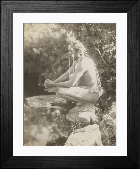 Framed Print : Day dreams, 1905. Creator: Edward Sheriff Curtis Framed Print : Day dreams, 1905. Creator: Edward Sheriff Curtis
