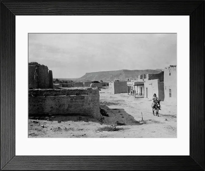 Framed Print : A street scene in San Ildefonso Pueblo, 1905, c1905. Creator: Edward Sheriff Curtis Framed Print : A street scene in San Ildefonso Pueblo, 1905, c1905. Creator: Edward Sheriff Curtis