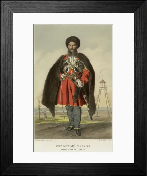 Framed Print : Lineynyy Cossack, 1862. Creator: A Derzhanovskii Framed Print : Lineynyy Cossack, 1862. Creator: A Derzhanovskii