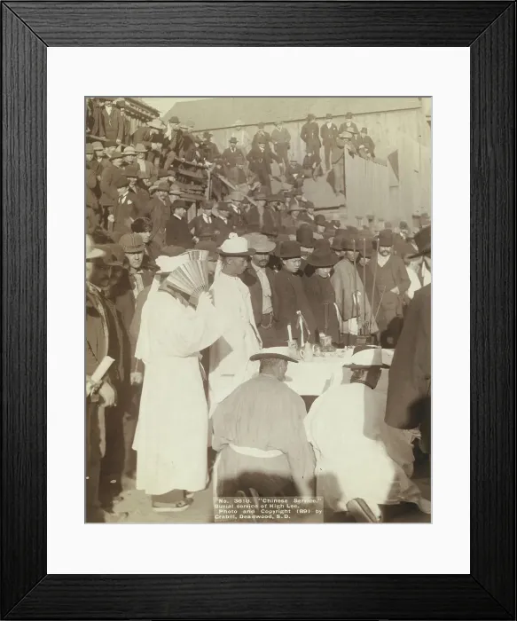Framed Print : Chinese service Burial service of High Lee, 1891. Creator: John C. H. Grabill Framed Print : Chinese service Burial service of High Lee, 1891. Creator: John C. H. Grabill
