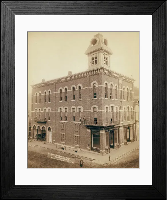 Framed Print : Deadwood's pride The elegant City Hall, 1890. Creator: John C. H. Grabill Framed Print : Deadwood's pride The elegant City Hall, 1890. Creator: John C. H. Grabill
