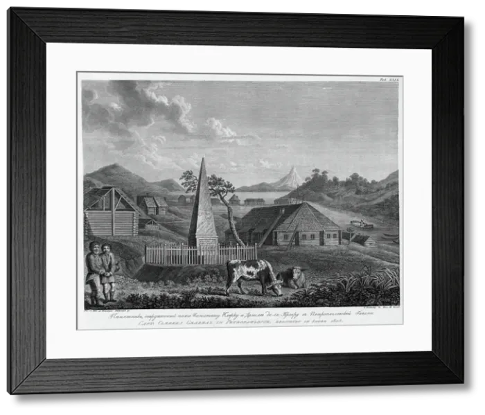 Framed Print : Monument to Captain Clerc and Delille De La Croere in Petropavlovsk Harbour, 1813. Creator: Ivan Vasil'evich Chesky Framed Print : Monument to Captain Clerc and Delille De La Croere in Petropavlovsk Harbour, 1813. Creator: Ivan Vasil'evich Chesky