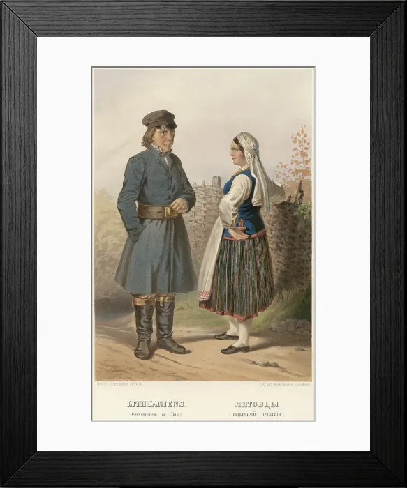 Framed Print : Lithuanians of the Vilna province, 1862. Creator: Karl Fiale Framed Print : Lithuanians of the Vilna province, 1862. Creator: Karl Fiale