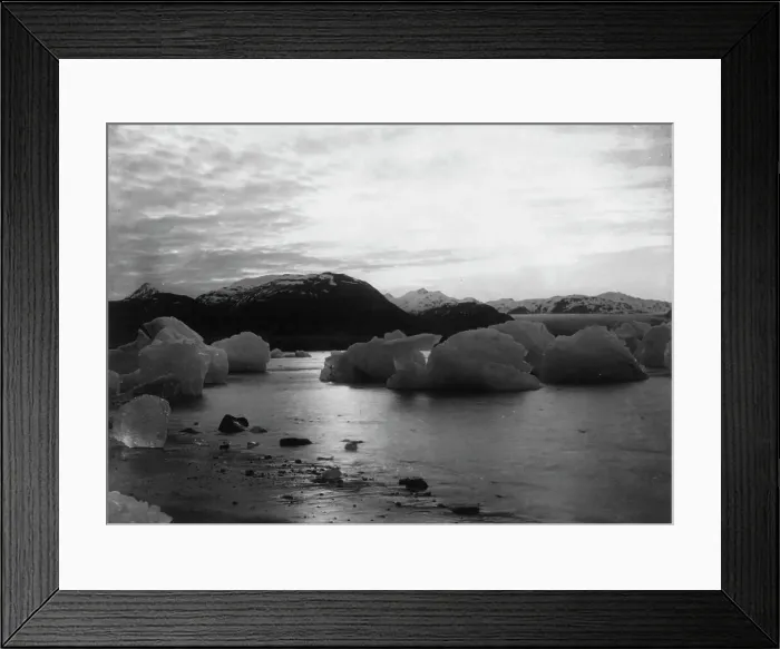 Framed Print : Sunset of Muir Inlet, Glacier Bay, Alaska, c1899. Creator: Edward Sheriff Curtis Framed Print : Sunset of Muir Inlet, Glacier Bay, Alaska, c1899. Creator: Edward Sheriff Curtis
