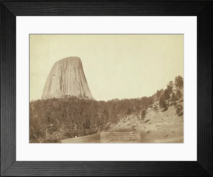 Framed Print : Devil's Tower Devil's Tower or Bear Lodge (Mato [ie Mateo] Tepee of the... 1888. Creator: John C. H. Grabill)