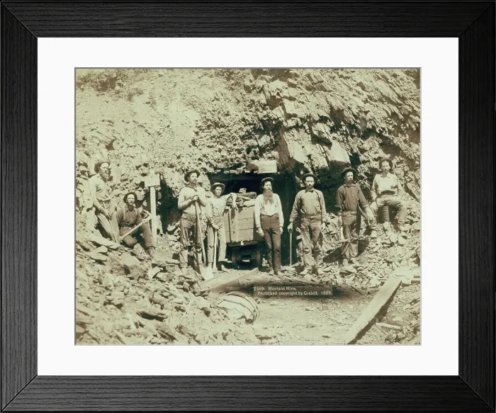 Framed Print : Montana Mine, 1889. Creator: John C. H. Grabill