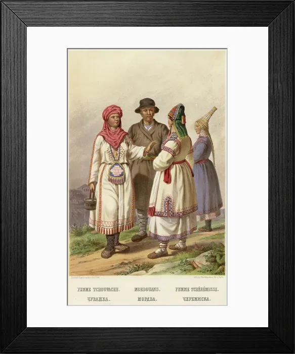 Framed Print : Chuvashka Mordva Cheremiska, 1862. Creator: Karl Fiale Framed Print : Chuvashka Mordva Cheremiska, 1862. Creator: Karl Fiale