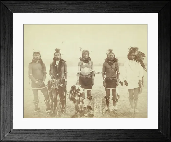 Framed Print : Indian Warriors Mr Bear-that-Runs-and-Growls, Mr Warrior, Mr One-Tooth-Gone, Mr Sole... 1890. Creator: John C. H. Grabill Framed Print : Indian Warriors Mr Bear-that-Runs-and-Growls, Mr Warrior, Mr One-Tooth-Gone, Mr Sole... 1890. Creator: John C. H. Grabill