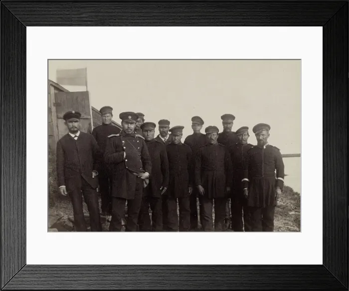 Framed Print : The Staff of the Expedition: Doctor Grinevetskii, the Official Dmitriev, the Foreman... 1889. Creator: Unknown Framed Print : The Staff of the Expedition: Doctor Grinevetskii, the Official Dmitriev, the Foreman... 1889. Creator: Unknown