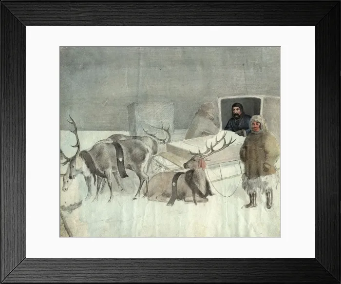 Framed Print : Stopover. From travel notes, 2nd half of 19th century. Creator: Mikhail Znamensky Framed Print : Stopover. From travel notes, 2nd half of 19th century. Creator: Mikhail Znamensky