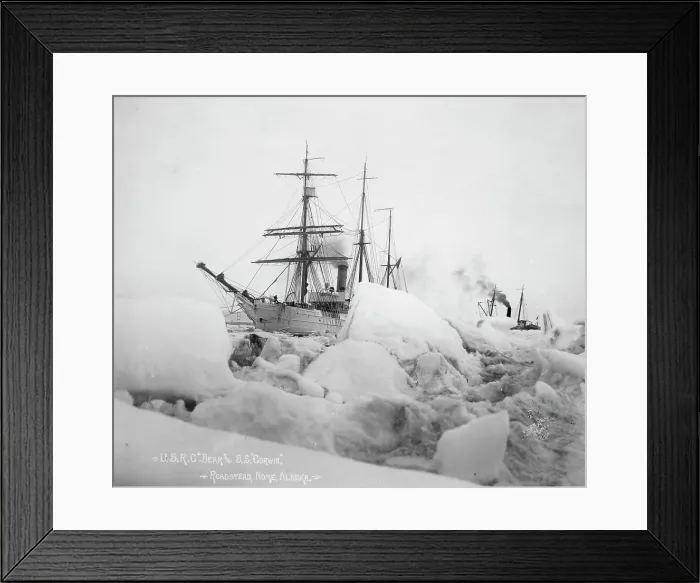 Framed Print : U.S.R.C. Bear and S.S. Corwin - Roadstead, Nome, Alaska, between c1900 and 1927. Creator: Lomen Brothers. U.S.R.C. Bear and S.S. Corwin - Roadstead, Nome, Alaska, between c1900 and 1927. Creator: Lomen Brothers Framed Print : U.S.R.C. Bear and S.S. Corwin - Roadstead, Nome, Alaska, between c1900 and 1927. Creator: Lomen Brothers. U.S.R.C. Bear and S.S. Corwin - Roadstead, Nome, Alaska, between c1900 and 1927. Creator: Lomen Brothers