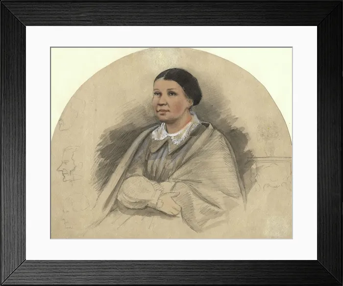 Framed Print : Female portrait, 2nd half of 19th century. Creator: Mikhail Znamensky Framed Print : Female portrait, 2nd half of 19th century. Creator: Mikhail Znamensky