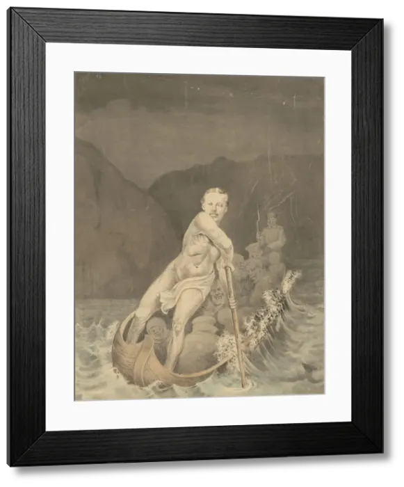 Framed Print : Charon transports the souls of the dead to the kingdom of Hades, 2nd half of 19th century. Creator: Mikhail Znamensky Framed Print : Charon transports the souls of the dead to the kingdom of Hades, 2nd half of 19th century. Creator: Mikhail Znamensky