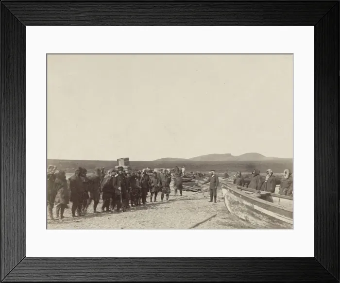 Framed Print : Transferring of Cargo along the Shore, 1889. Creator: Unknown Framed Print : Transferring of Cargo along the Shore, 1889. Creator: Unknown