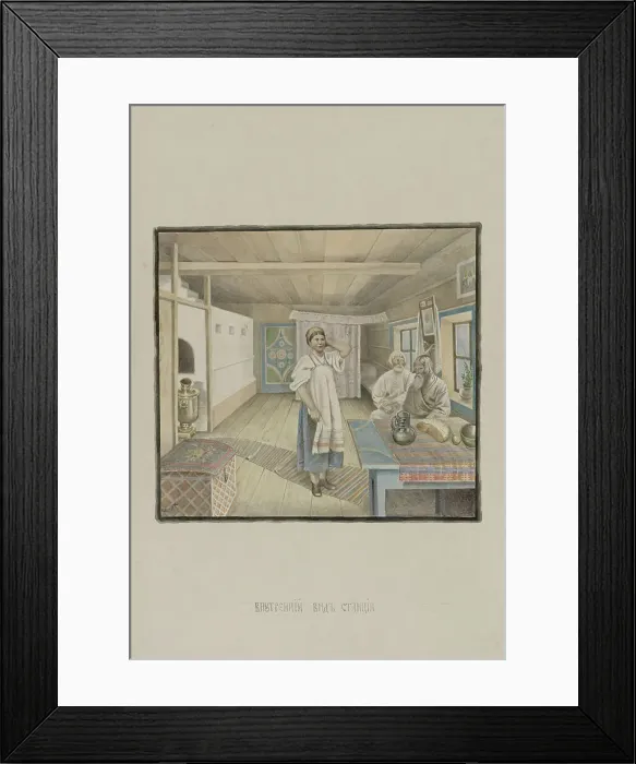 Framed Print : Interior view of a station, 1862-1887. Creator: Mikhail Znamensky