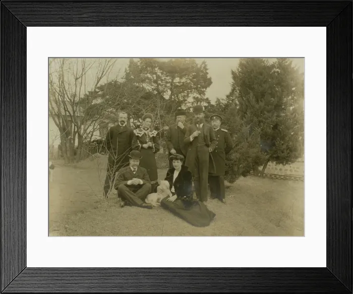 Framed Print : Russian Minister Pavlov and Mrs. Pavlov on Legation grounds at Seoul, c1904. Creator: Robert Lee Dunn Framed Print : Russian Minister Pavlov and Mrs. Pavlov on Legation grounds at Seoul, c1904. Creator: Robert Lee Dunn