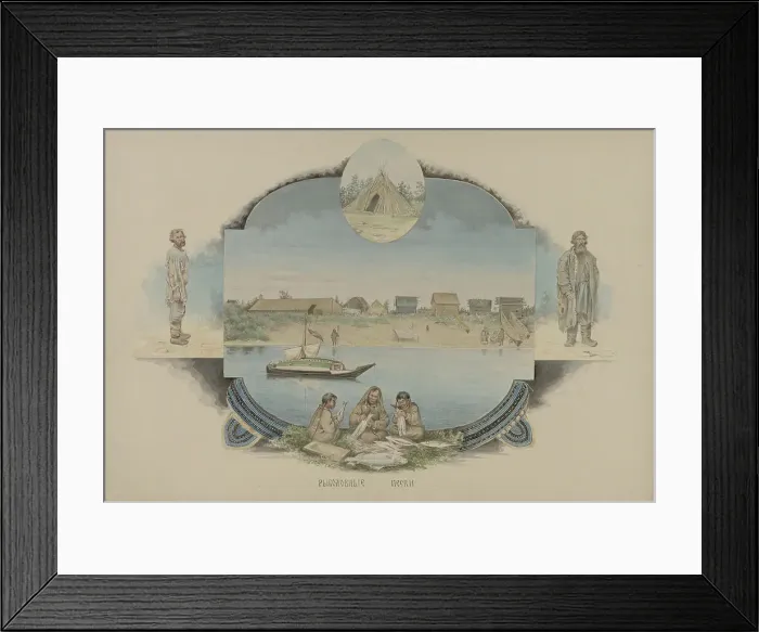 Framed Print : Fishing campsites, 1862-1887. Creator: Mikhail Znamensky Framed Print : Fishing campsites, 1862-1887. Creator: Mikhail Znamensky