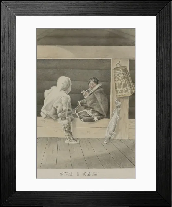 Framed Print : Khant man and woman, 1862-1887. Creator: Mikhail Znamensky Framed Print : Khant man and woman, 1862-1887. Creator: Mikhail Znamensky