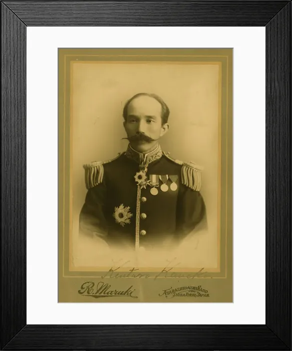 Framed Print : Baron Kentaro Kaneko, half-length portrait, in uniform, facing front graphic / , c1905. Creator: Maruki Riyo Framed Print : Baron Kentaro Kaneko, half-length portrait, in uniform, facing front graphic / , c1905. Creator: Maruki Riyo