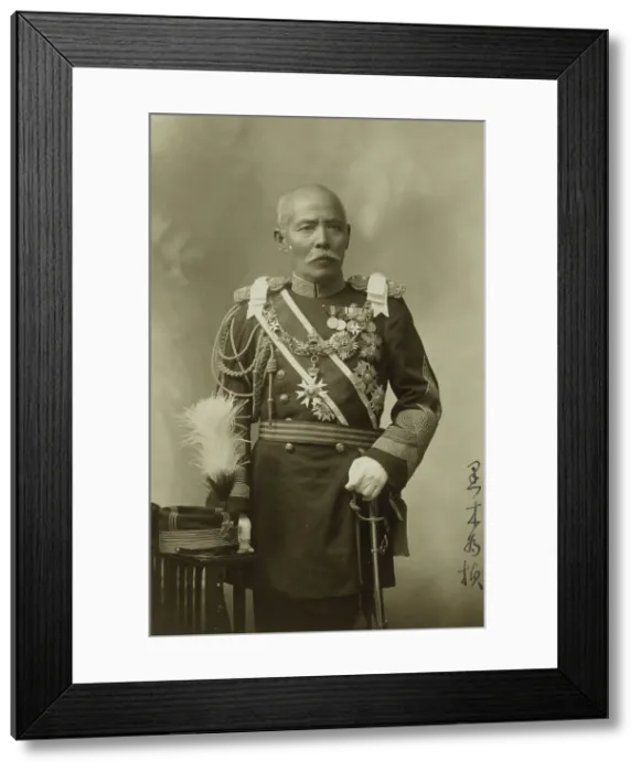 Framed Print : General Baron T. Kuroki, three-quarter length portrait, in uniform, facing front graphic / , c1907. Creator: Maruki Riyo Framed Print : General Baron T. Kuroki, three-quarter length portrait, in uniform, facing front graphic / , c1907. Creator: Maruki Riyo