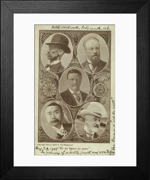 Framed Print : Portraits of envoys at the Portsmouth Peace Conference, Baron Komura and Kogoro... c1905. Creator: Edmund Noble Framed Print : Portraits of envoys at the Portsmouth Peace Conference, Baron Komura and Kogoro... c1905. Creator: Edmund Noble