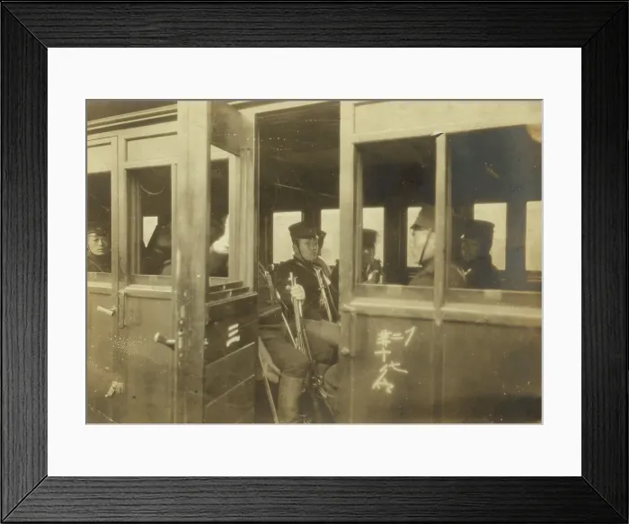 Framed Print : Japanese infantry ready to leave Tokyo for the front, c1904. Creator: Jimmy Hare Framed Print : Japanese infantry ready to leave Tokyo for the front, c1904. Creator: Jimmy Hare