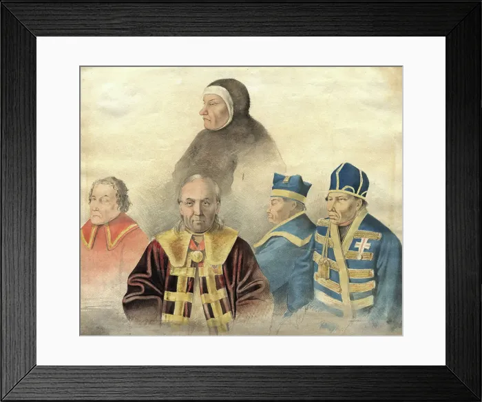Framed Print : Group portrait of [Samoyed and Ostyak nobility], 1860s. Creator: Mikhail Znamensky